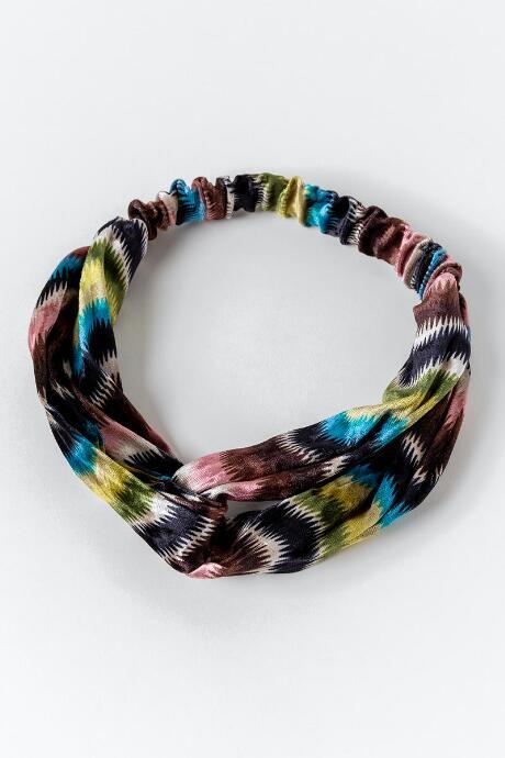 Francesca's Kathy Patterned Velvet Headwrap - Multi