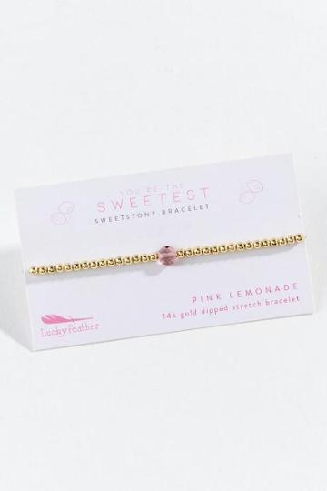 Lucky Feather Pink Lemonade Sweetstone Bracelet - Pink