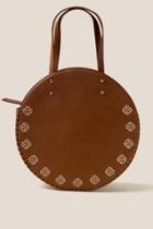 Francesca's Sally Floral Embroidered Tote - Cognac