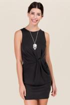 Alya Calla Knotted Shift Dress - Black