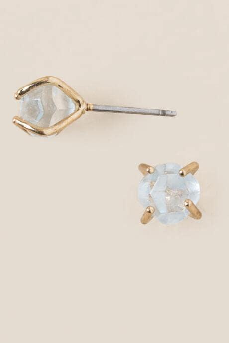 Francesca's Alexia Raw Chip Stud Earring - Light Blue