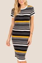 Francesca Inchess Remi Striped Sweater Dress - Marigold