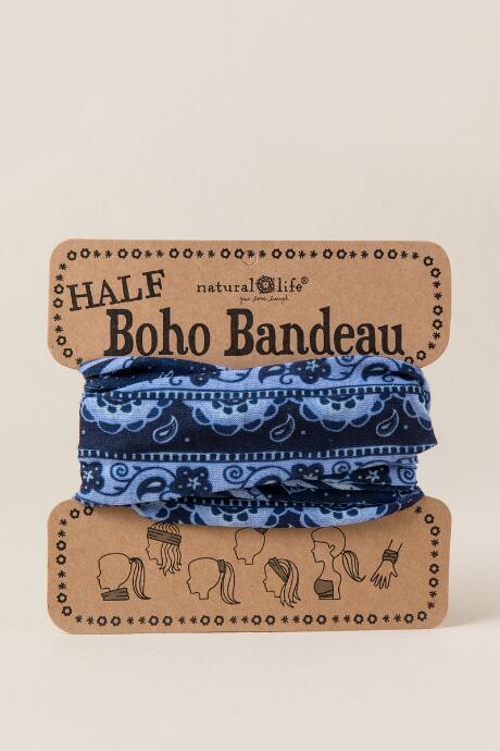 Francesca's Half Boho Bandeau By Natural Life In Denim Stripe - Navy