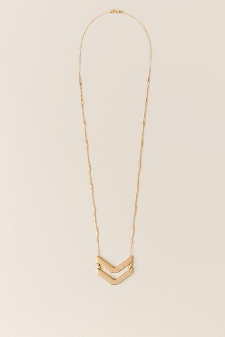 Francesca's Diem Chevron Pendant Necklace In Gold - Gold