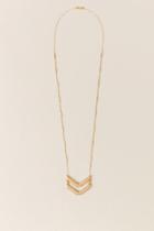 Francesca's Diem Chevron Pendant Necklace In Gold - Gold