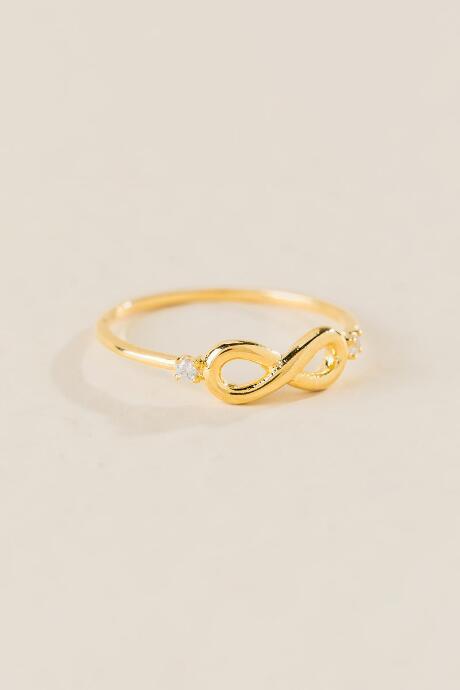 Francesca's Audrina Cubic Zirconia Infinity Ring - Gold
