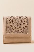 Francesca's Cara Perforated Trifold Wallet - Tan