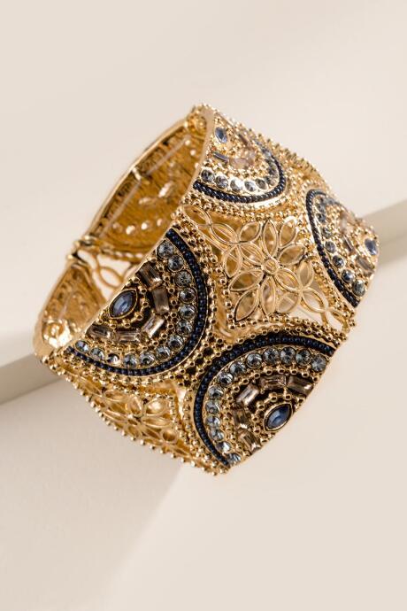 Francesca's Tanya Filigree Stretch Bracelet - Navy