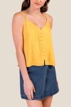 Francesca's Fiona Double Strap Tank Top - Sunshine