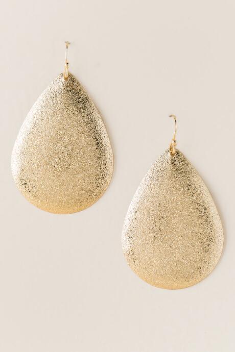 Francesca's Corinne Metal Teardrop Earring - Gold