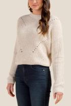Francesca's Janae Chenille Lurex Sweater - Ivory