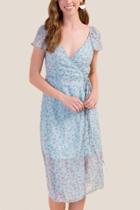 Francesca's Lexie Wrapped Midi Dress - Baby Blue