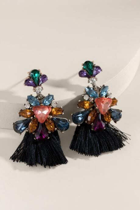 Francesca's Carolina Multi Colored Statement Earrings - Multi