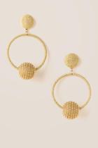 Francescas Arabelle Pearl Bauble Hoop Earrings - Gold