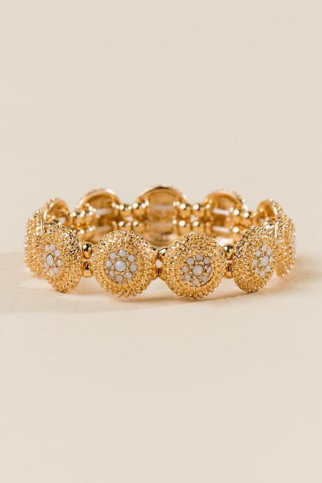 Francesca's Renia Circle Stretch Bracelet - Gold