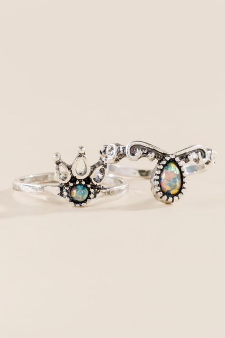 Francesca's Cheyenne Boho Ring Set - Silver