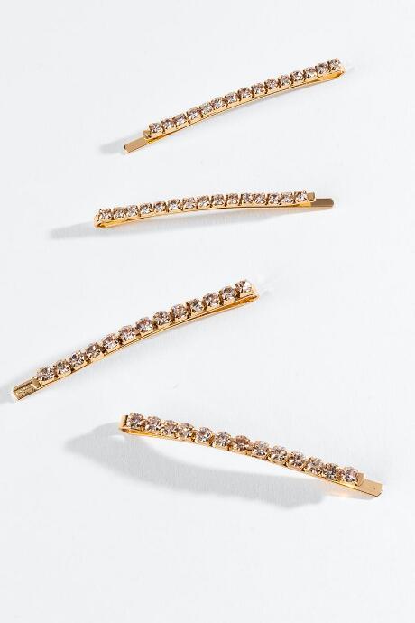 Francesca's Crystal Rhinestone Bobby Pins - Crystal