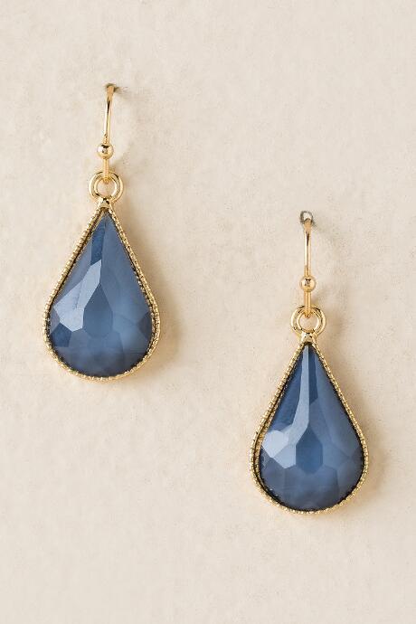Francesca's Vanessa Teardrop Earring In Navy - Navy