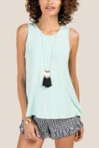 Francesca's Amandalyn Basic Flow Sleeveless Top - Mint