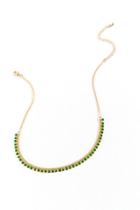 Francesca's Kayla Beaded Station Necklace - Emerald