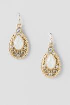 Francesca's Stella Filigree Teardrop Earring - Ivory