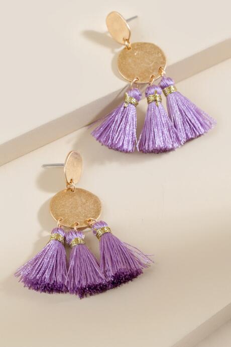 Francesca's Giselle Thread Drop Tassels - Lavender