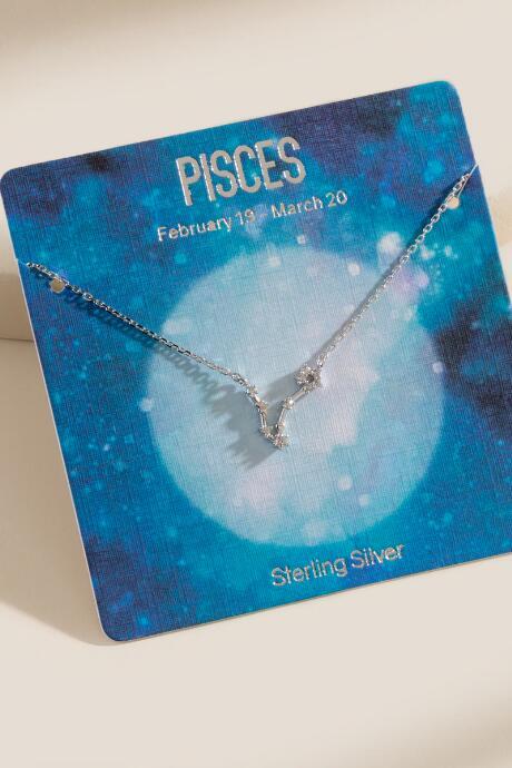 Francesca's Pisces Sterling Silver Constellation Necklace - Silver
