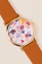 Francesca's Nani Splatter Paint Watch - Cognac
