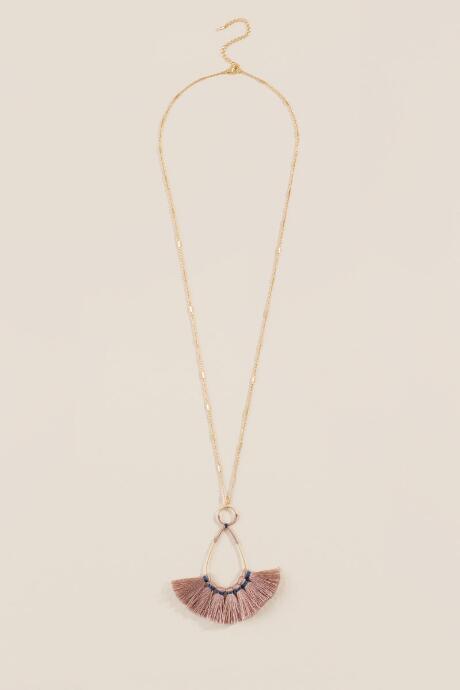 Francesca's Roxanne Teardrop Tassel Necklace - Gold
