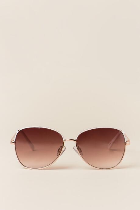 Francesca's Ophelia Aviator Sunglasses - White