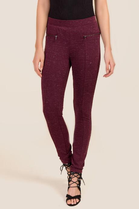 One To One Marrisa Center Seam Moto Pant - Wine