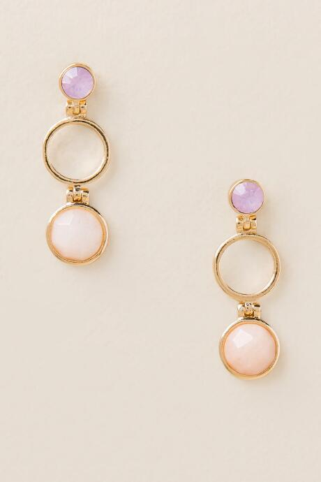 Francesca's Kristin Triple Drop Earring - Pale Pink