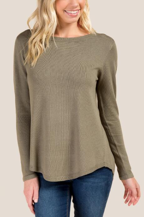 Francesca's Felicity Cross Back Sweater - Olive