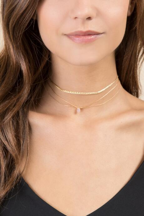 Francesca's Lita Semi Precious Choker In Champagne - Crisp Champagne