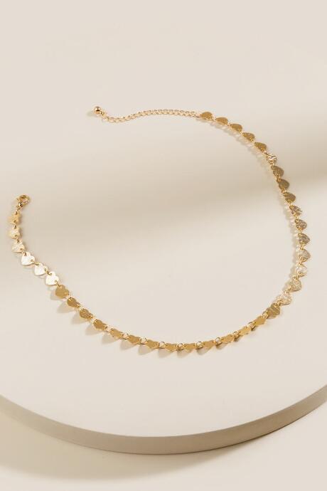 Francesca's Penelope Linked Hearts Choker - Gold