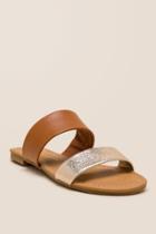 Mari A Mara Two Tone Metallic Slide - Cognac