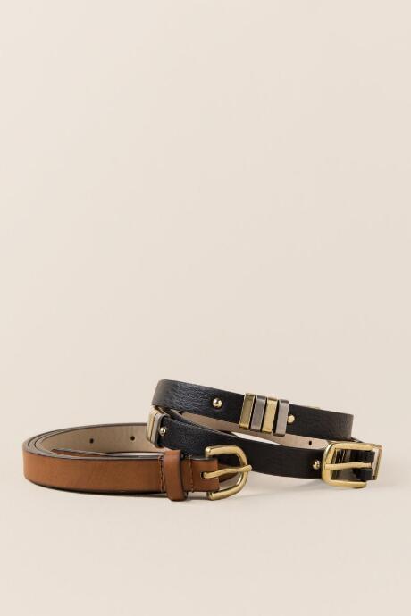 Francesca's Dana Gold Metal Detail Belt Set - Multi