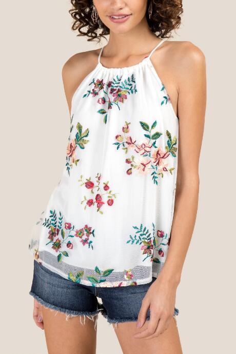 Francesca Inchess Kassie High Neck Sleeveless Tank - White