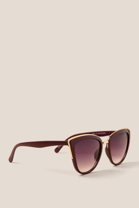 Francesca's Chessie Cat Eye Sunglasses - Burgundy