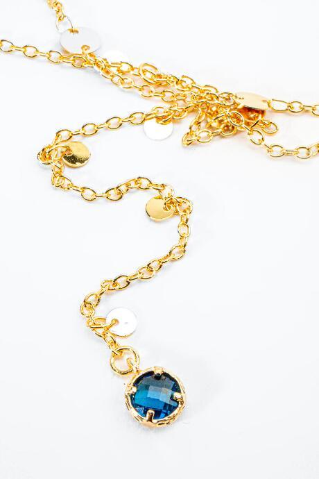 Francesca's Ruth Circle Station Layered Lariat - Blue