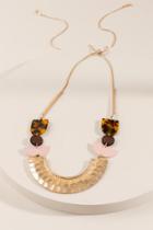 Francesca's Ana Hammered Metal Statement Necklace - Amber