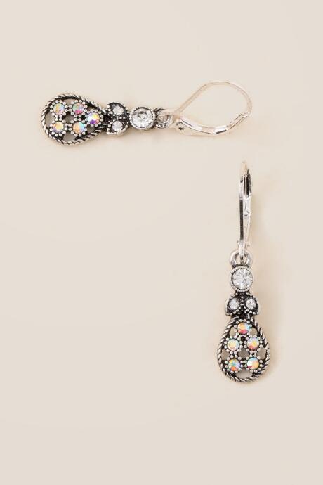 Francesca's Margo Stone Drop Earring - Silver