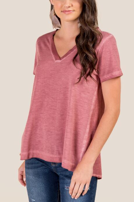 Francesca Inchess Rhys Mineral Wash Basic Tee - Rose