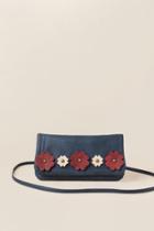 Francesca's Lana 3d Floral Wallet Crossbody - Navy