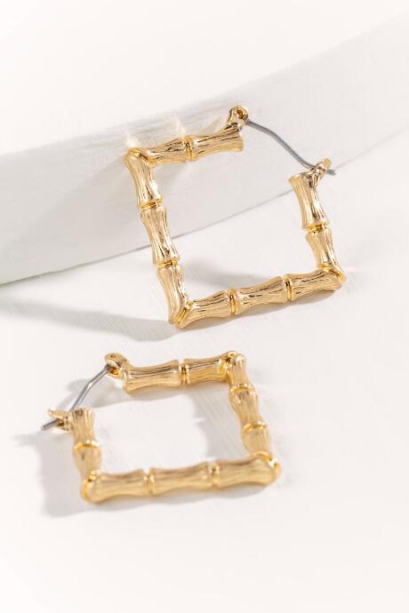 Francesca's Liliana Bamboo Hoop Earrings - Gold