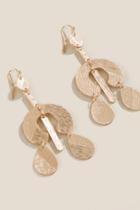 Francesca's Emme Gold Hammered Chandelier Earrings - Gold
