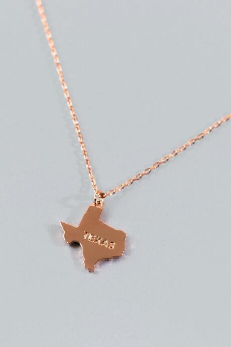 Francesca's Texas Pendant Necklace In Rose Gold - Rose/gold