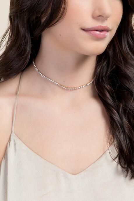 Francesca's Chrissy Cubic Zirconia Tennis Link Choker - Crystal