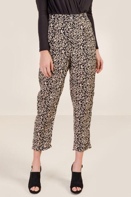 Francesca Inchess Gigi Leopard Ultra High Rise Soft Trouser - Taupe