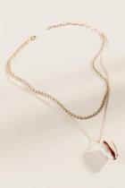 Francesca's Jamie Layered Cowrie Shell Necklace - Gold